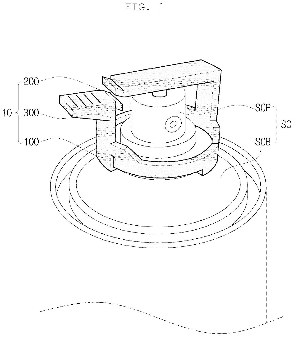 Holding device for spray container