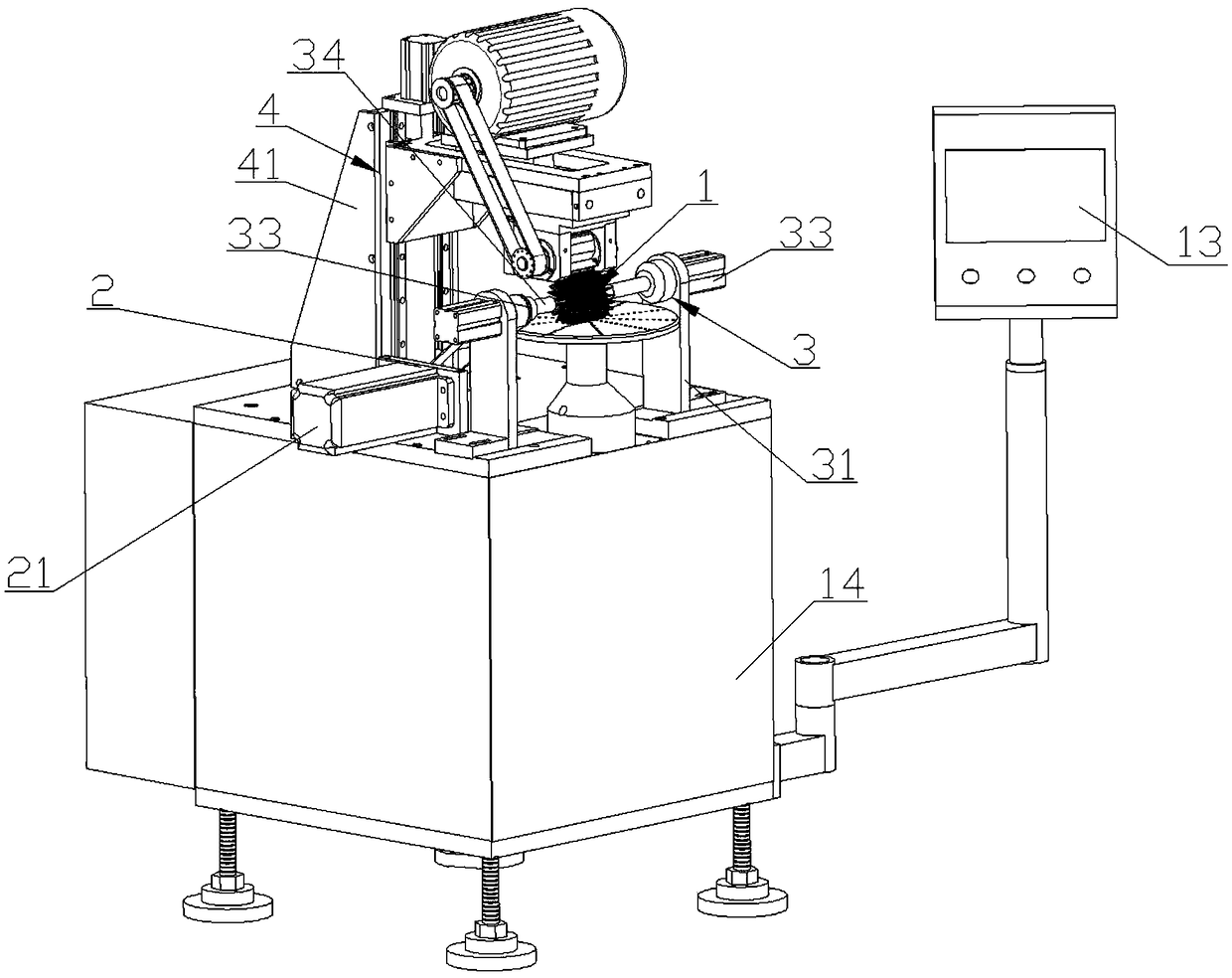 Hair-shearing-and-hair-rounding integrated machine for circular-head twisted hair brush, working method thereof and circular-head twisted hair brush