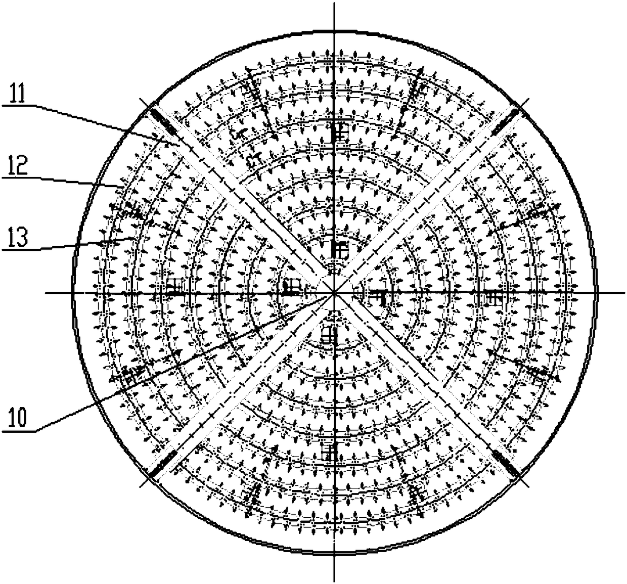 Combined-type gas distributor and fluidized bed reactor