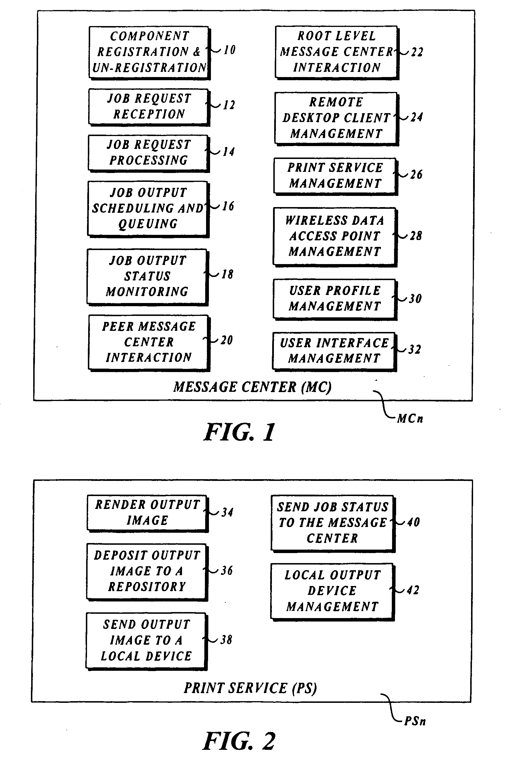 Output management system and method for enabling printing via wireless devices