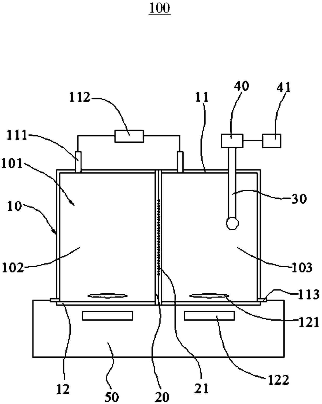 Testing device and testing method for wettability of lithium-ion battery separator