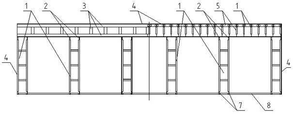 Combined framework steel structure of jacked subway bridge and method for jacking subway bridge