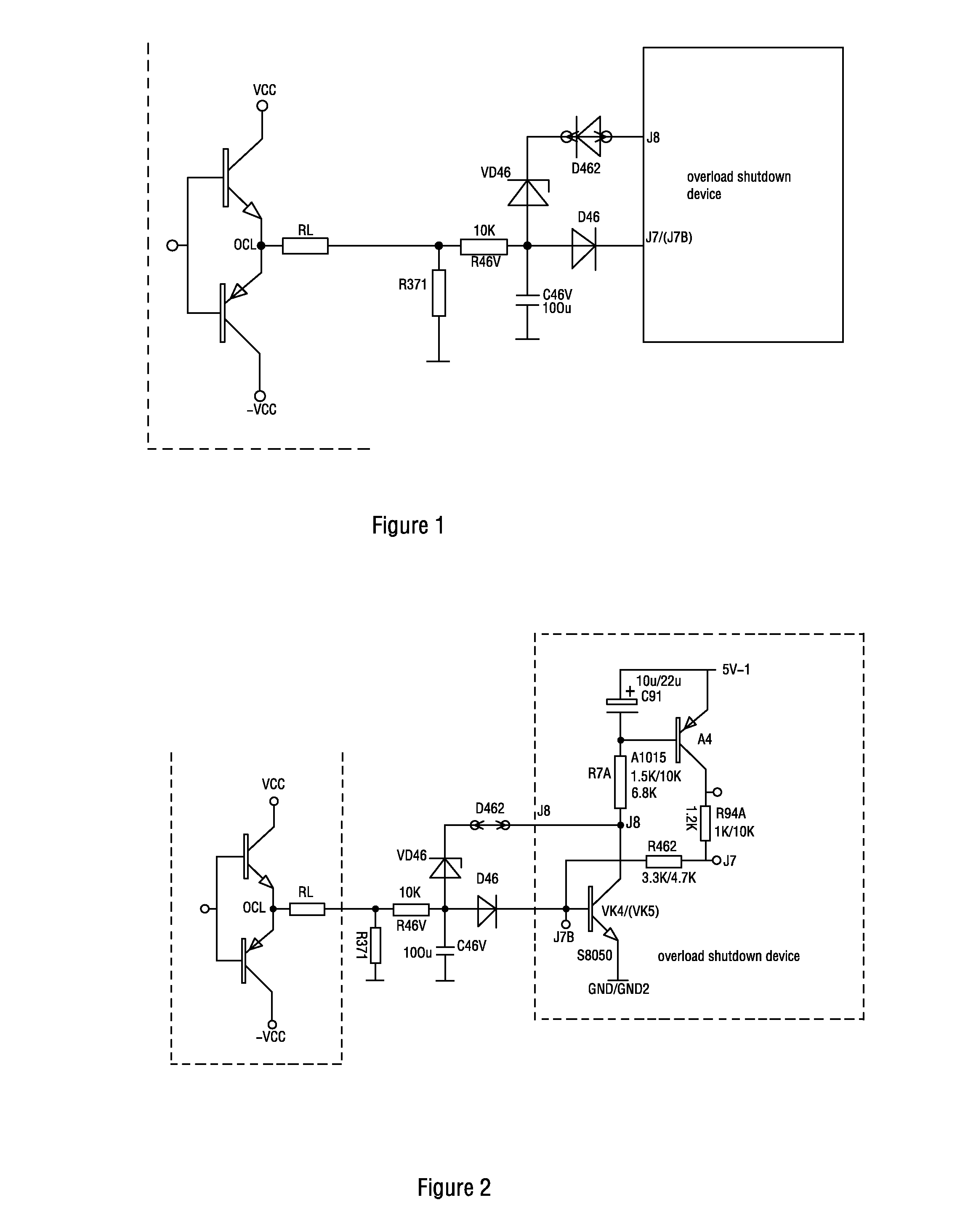 Protective device against abnormality for positive and negative dual power supply circuit