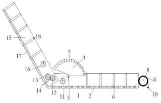 Multifunctional building measuring scale for locomotive lubricating system construction