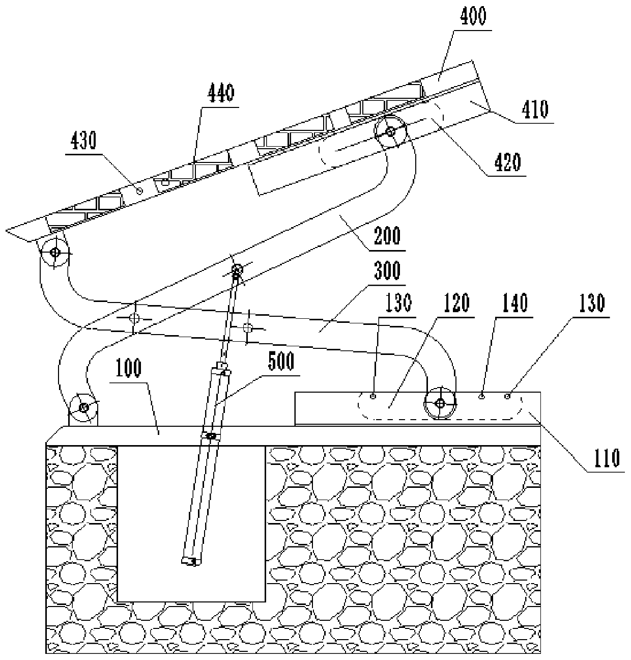 Bent plate follow-up supporting device and using method thereof