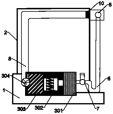 A dry-type transformer cooling air duct structure