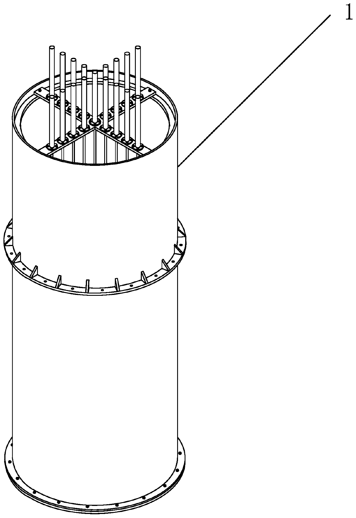 Cross array type underwater explosion pressure load spatial distribution measuring device and system