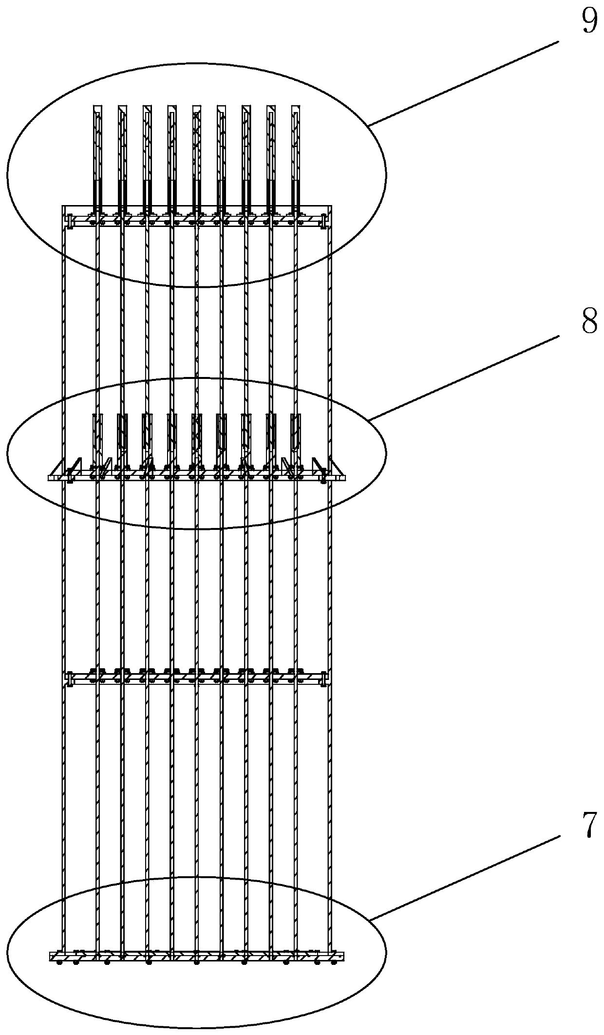 Cross array type underwater explosion pressure load spatial distribution measuring device and system