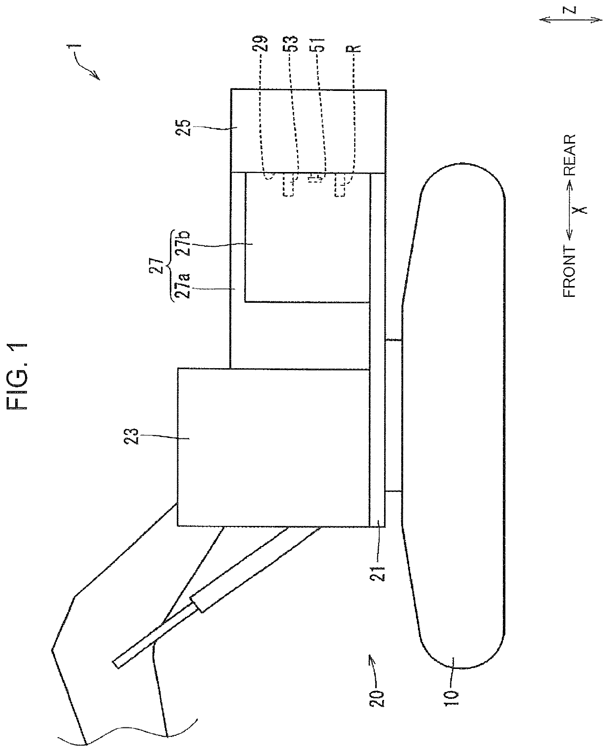 Construction machine equipped with battery