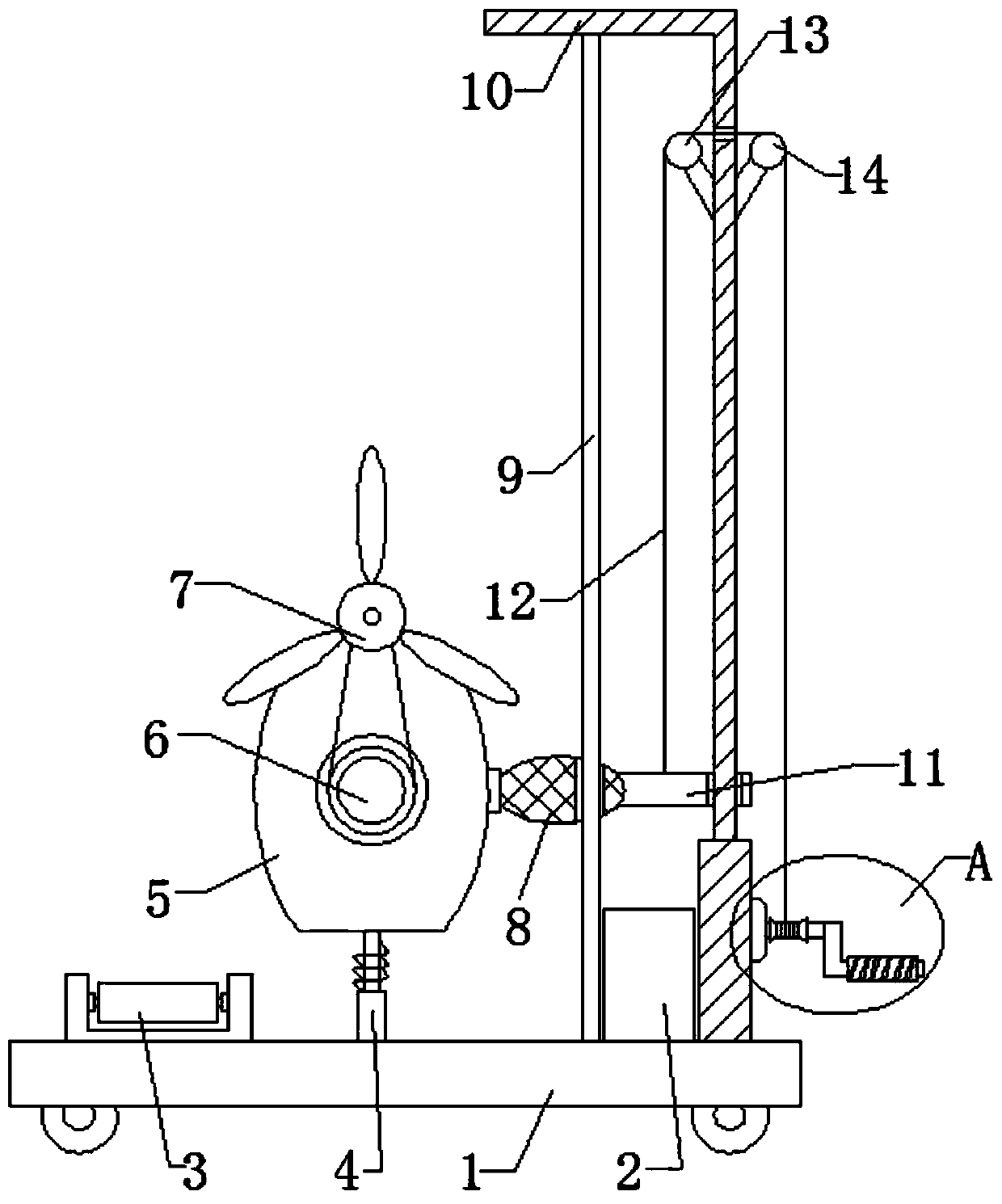 Domestic glass wiping device with good adjusting convenience