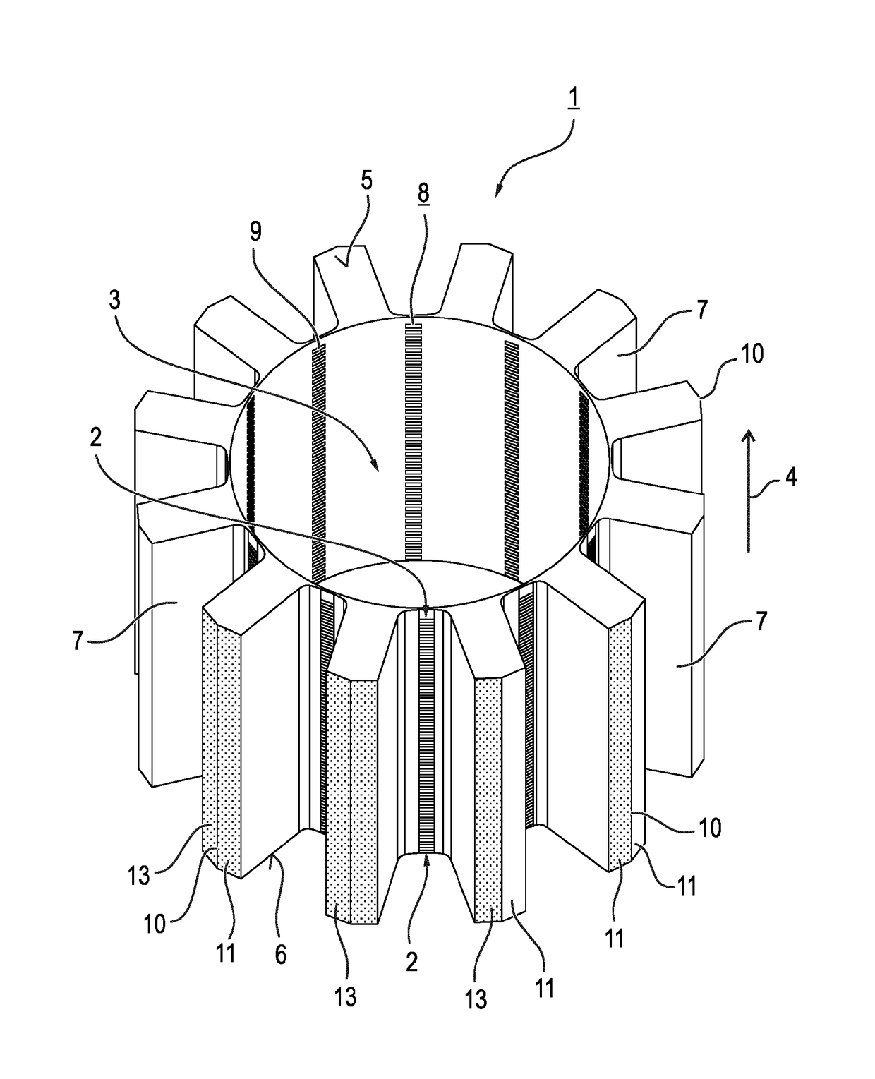 Stator for an electric motor and method for the production thereof