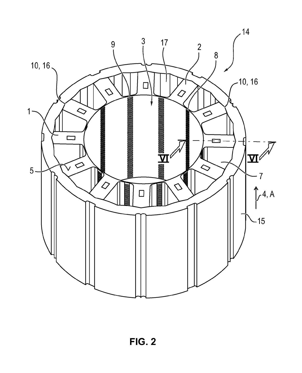 Stator for an electric motor and method for the production thereof