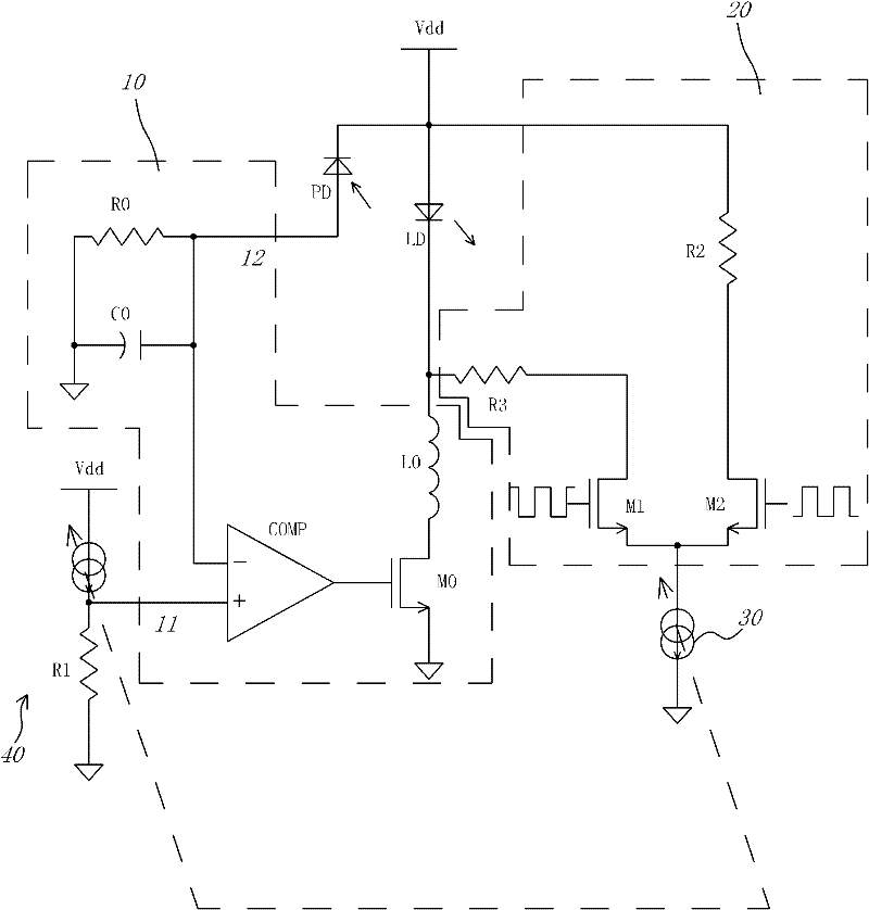 Laser driving circuit stabilizing extinction ratio