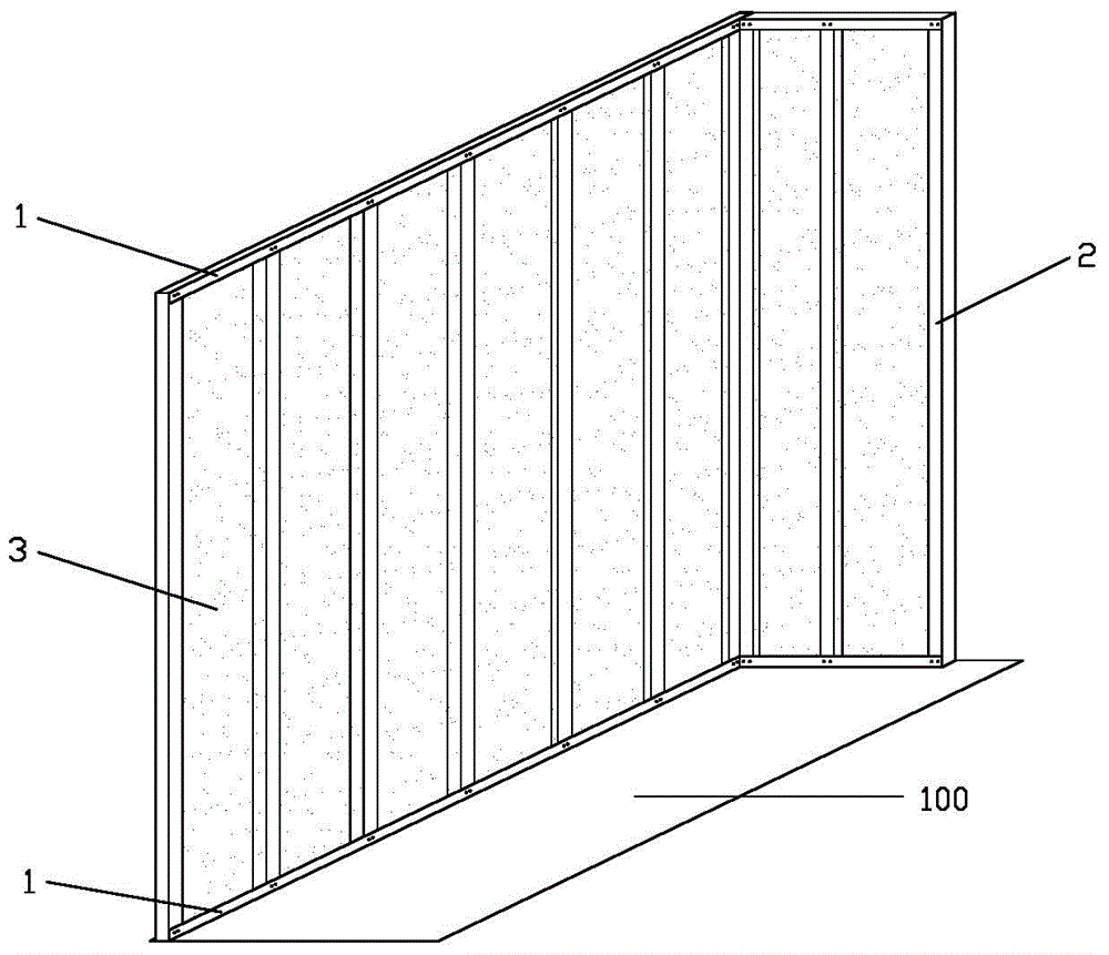 Indoor seamlessly-spliced secondary light partition wall system and rapid construction method of partition wall