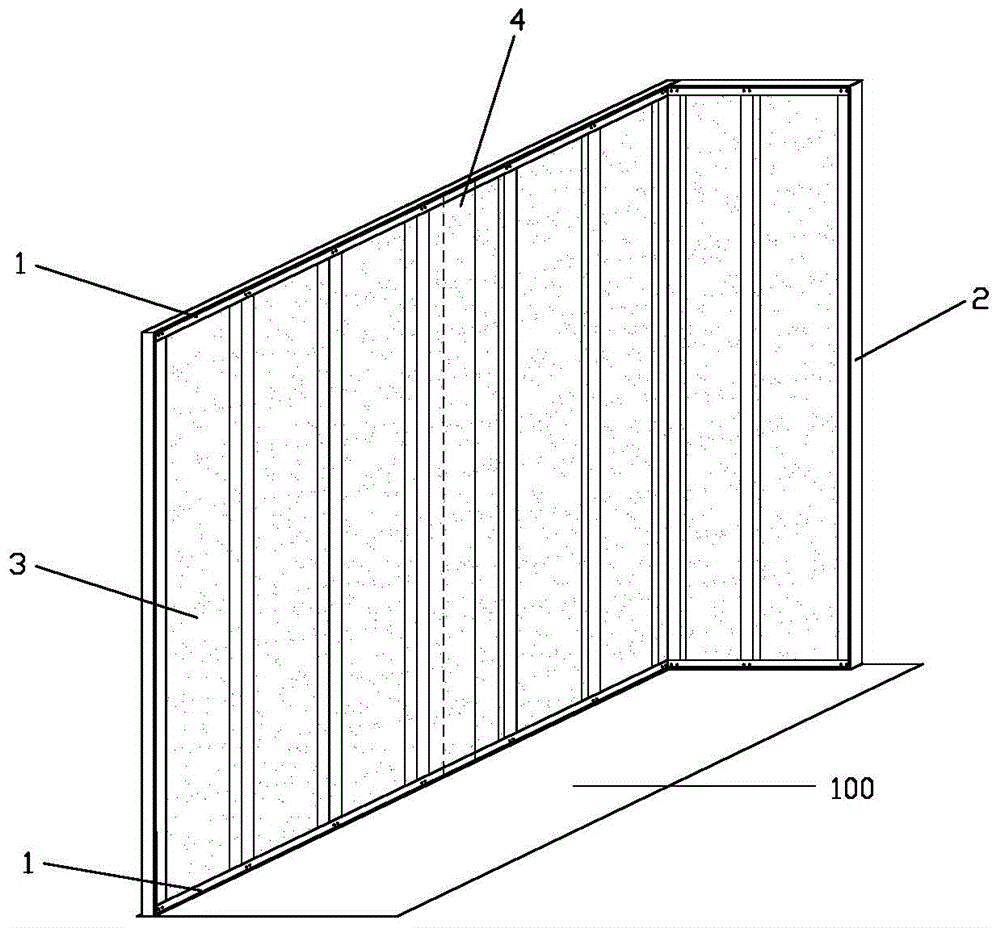 Indoor seamlessly-spliced secondary light partition wall system and rapid construction method of partition wall