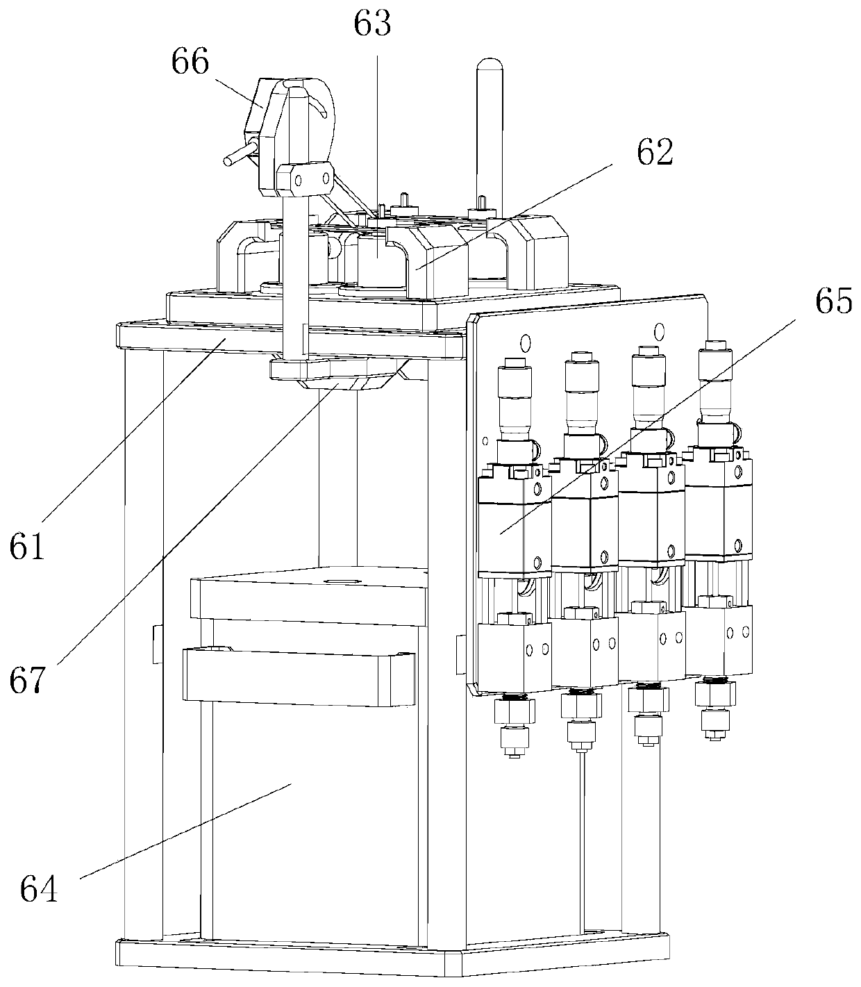 Glue dispensing device for hole wall