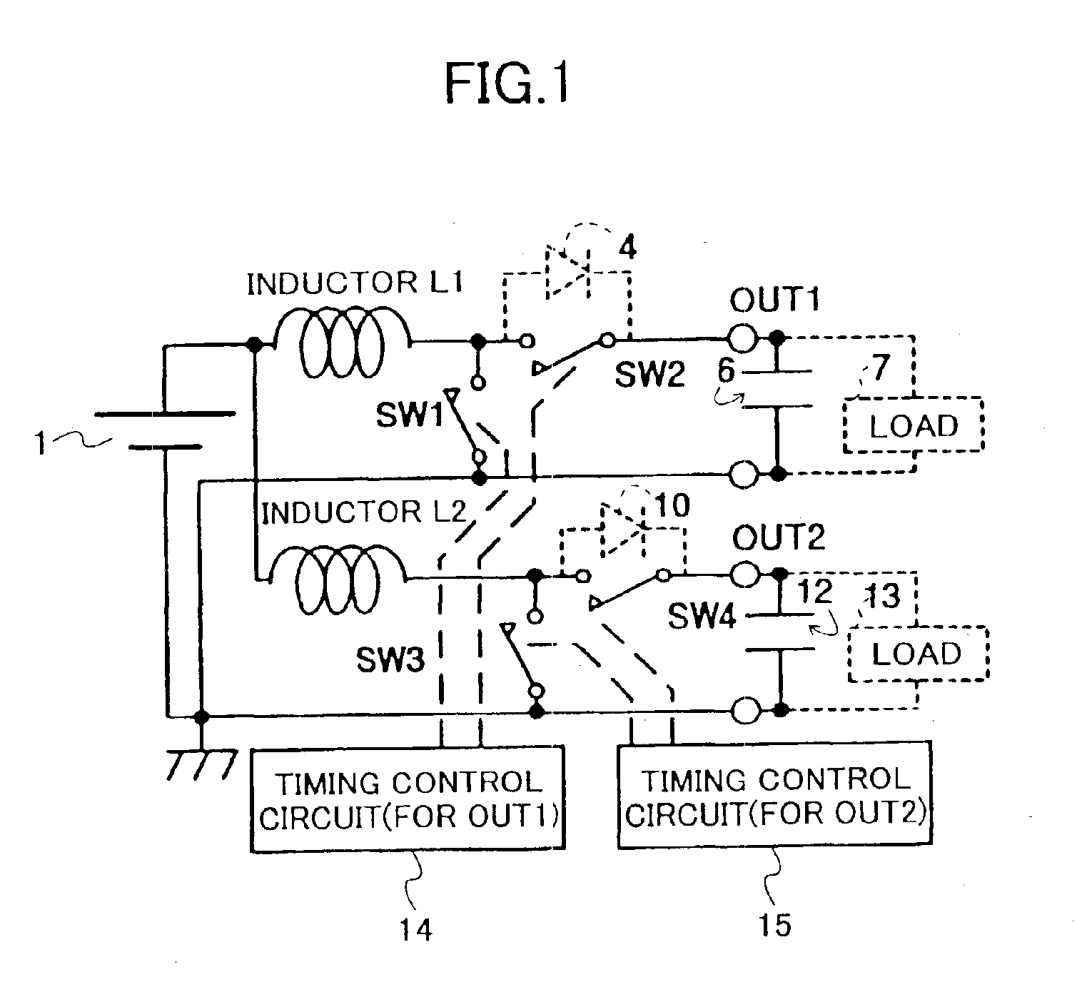 Switching regulator having two or more outputs