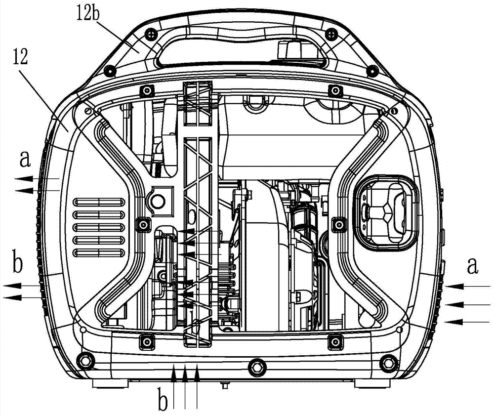 Generator set with high-efficiency dual cooling air ducts