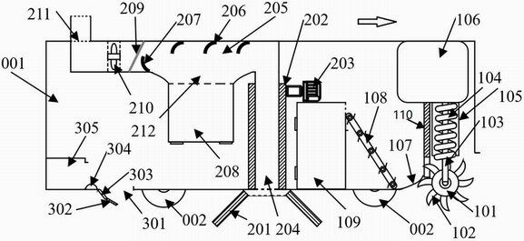 Road sweeping integrated treatment device