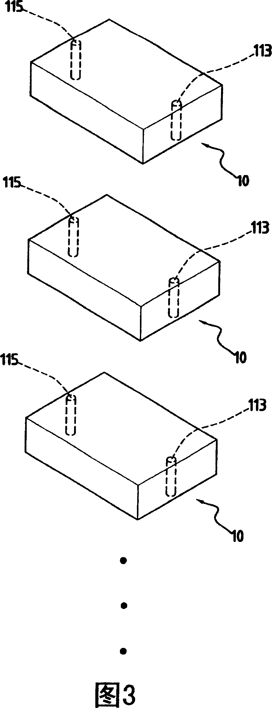 Secondary cell, array and multi-layer array secondary cell having same