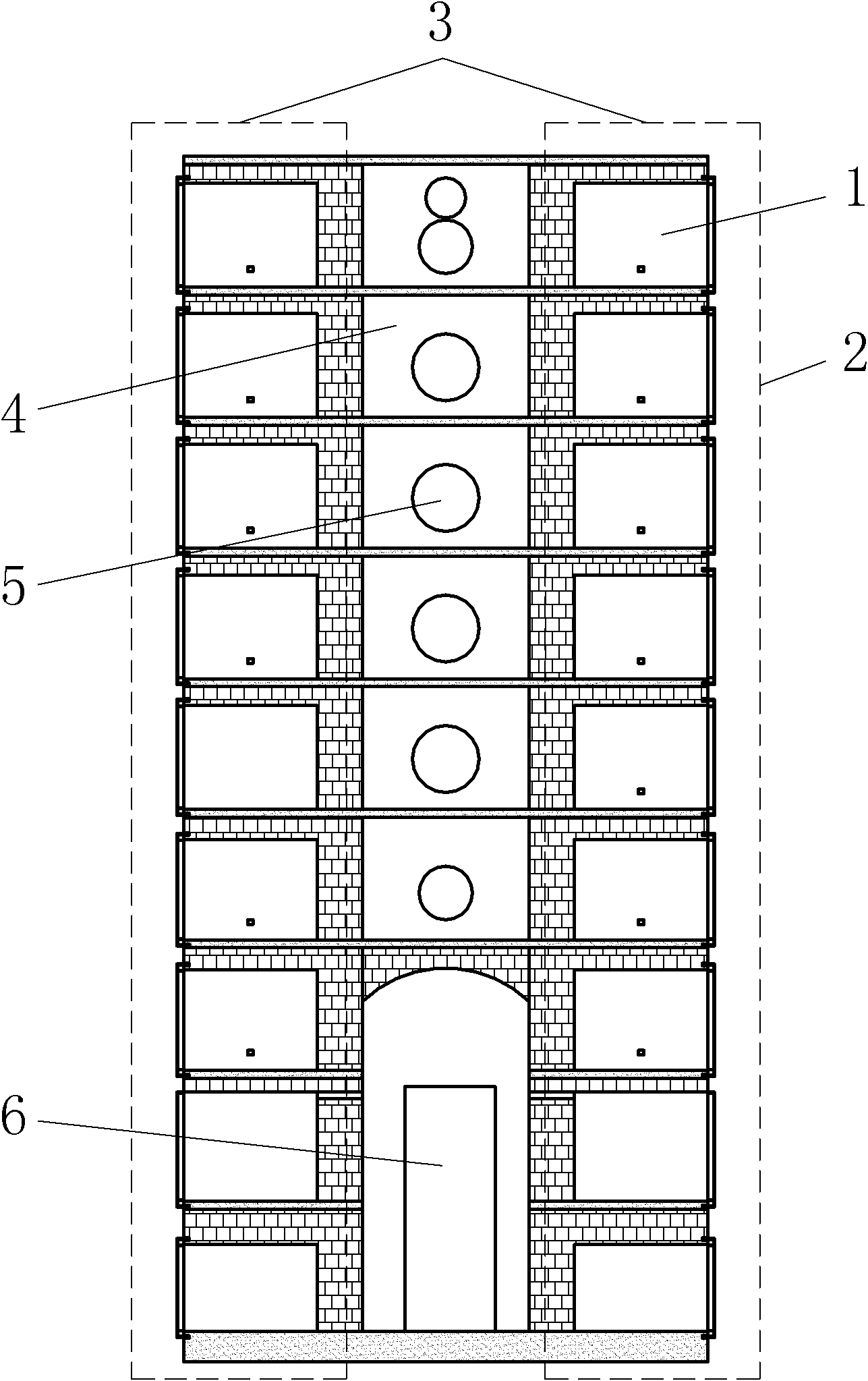 Method and device for making charcoal in array kilns and extracting flue gas