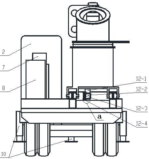 A sliding folding arm wet spraying machine