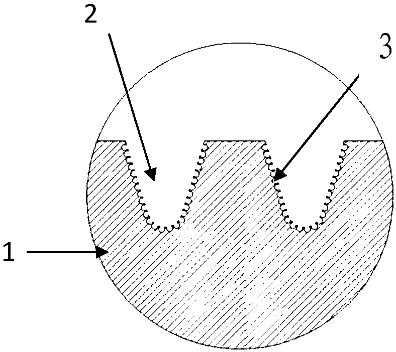 An insulator with a textured surface of holes and microgrooves and a preparation method thereof