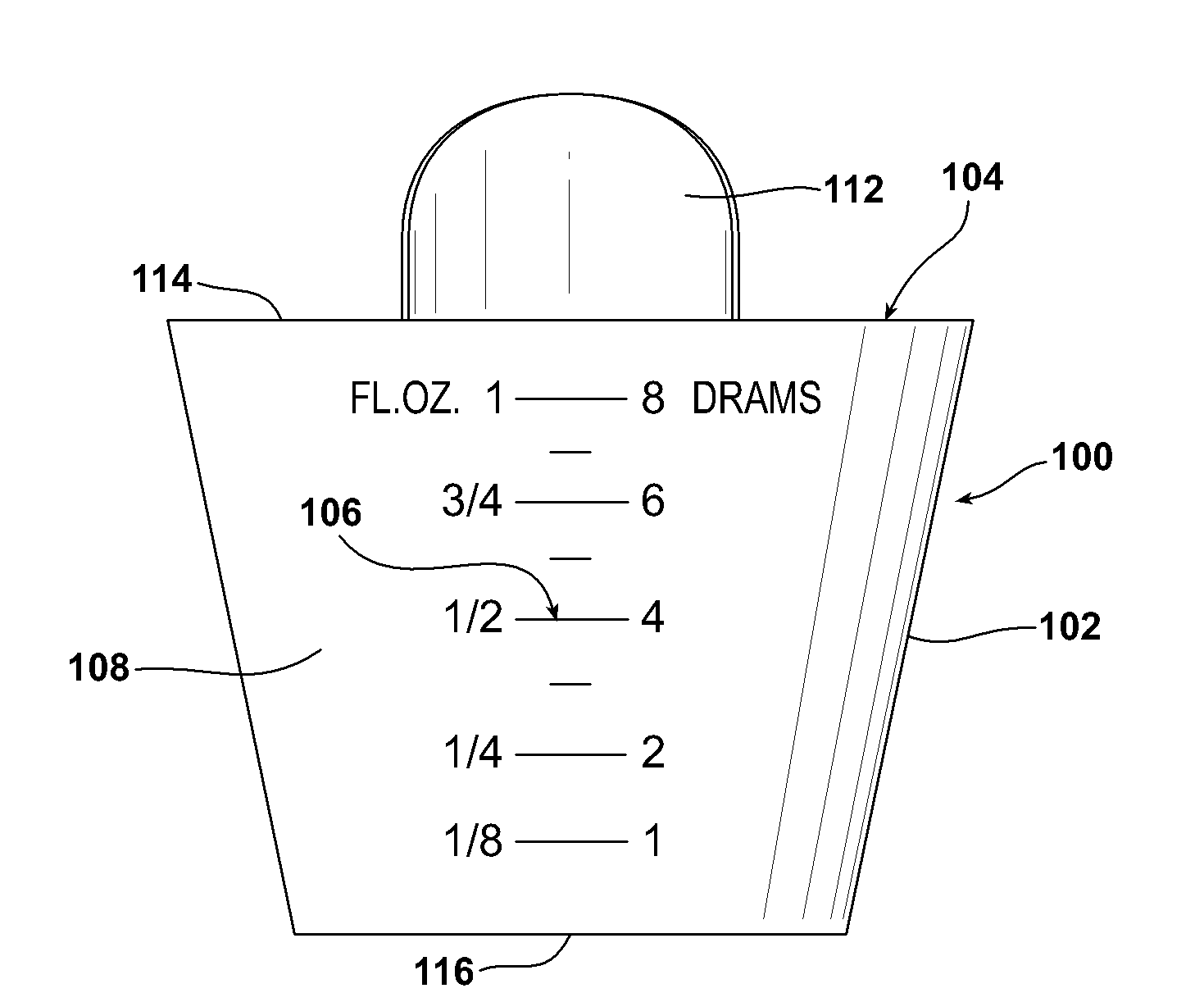 Medicine cup with infection control tab