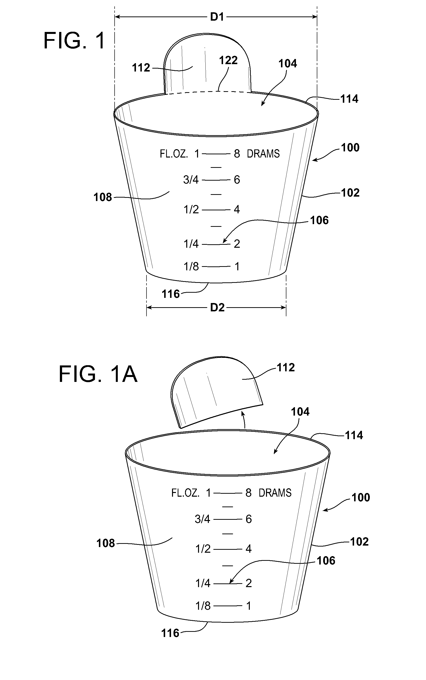 Medicine cup with infection control tab