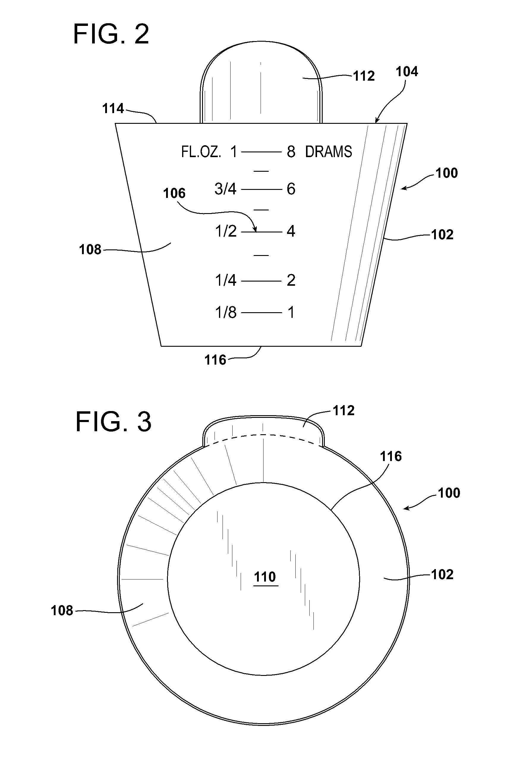 Medicine cup with infection control tab