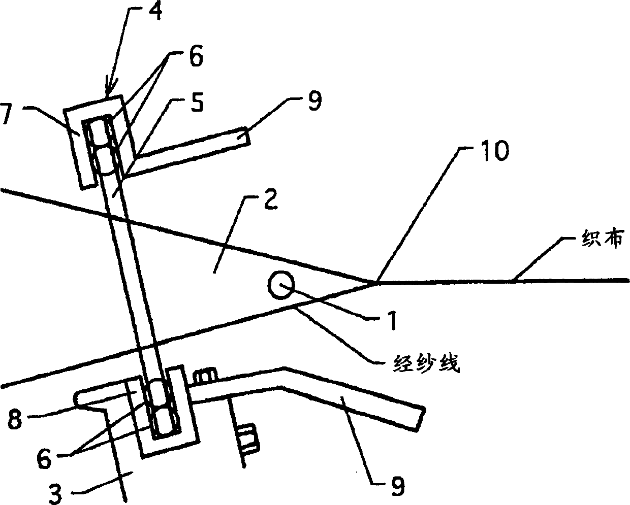 Weft throwing stabilizing device of spraying type weaving machine