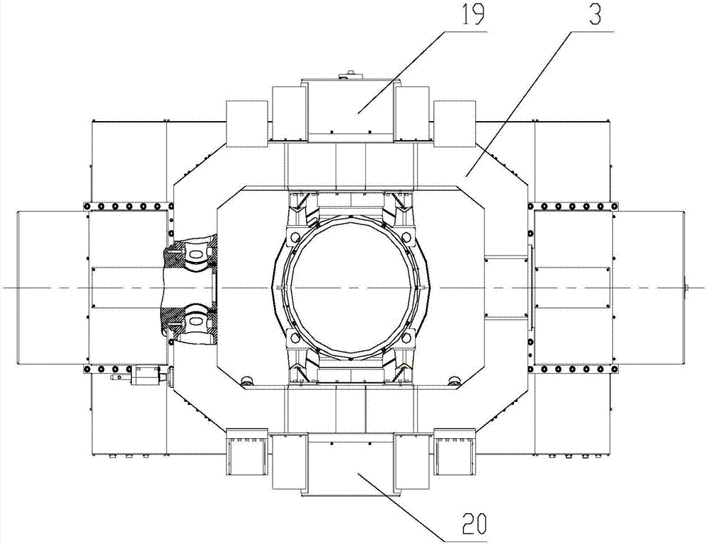Hollow high-precision three-axis horizontal turntable in heavy load