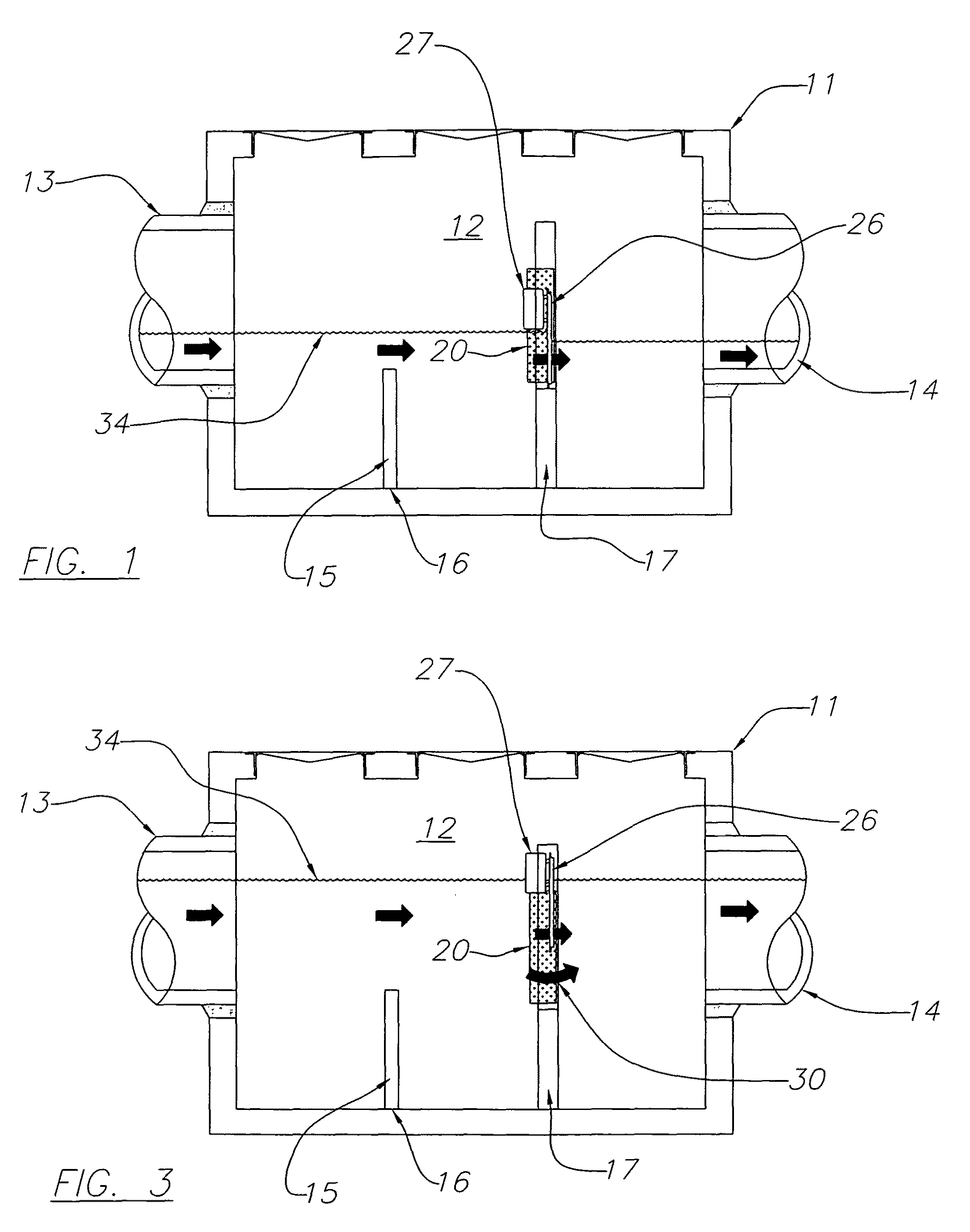 Floating baffle panel and filter apparatus