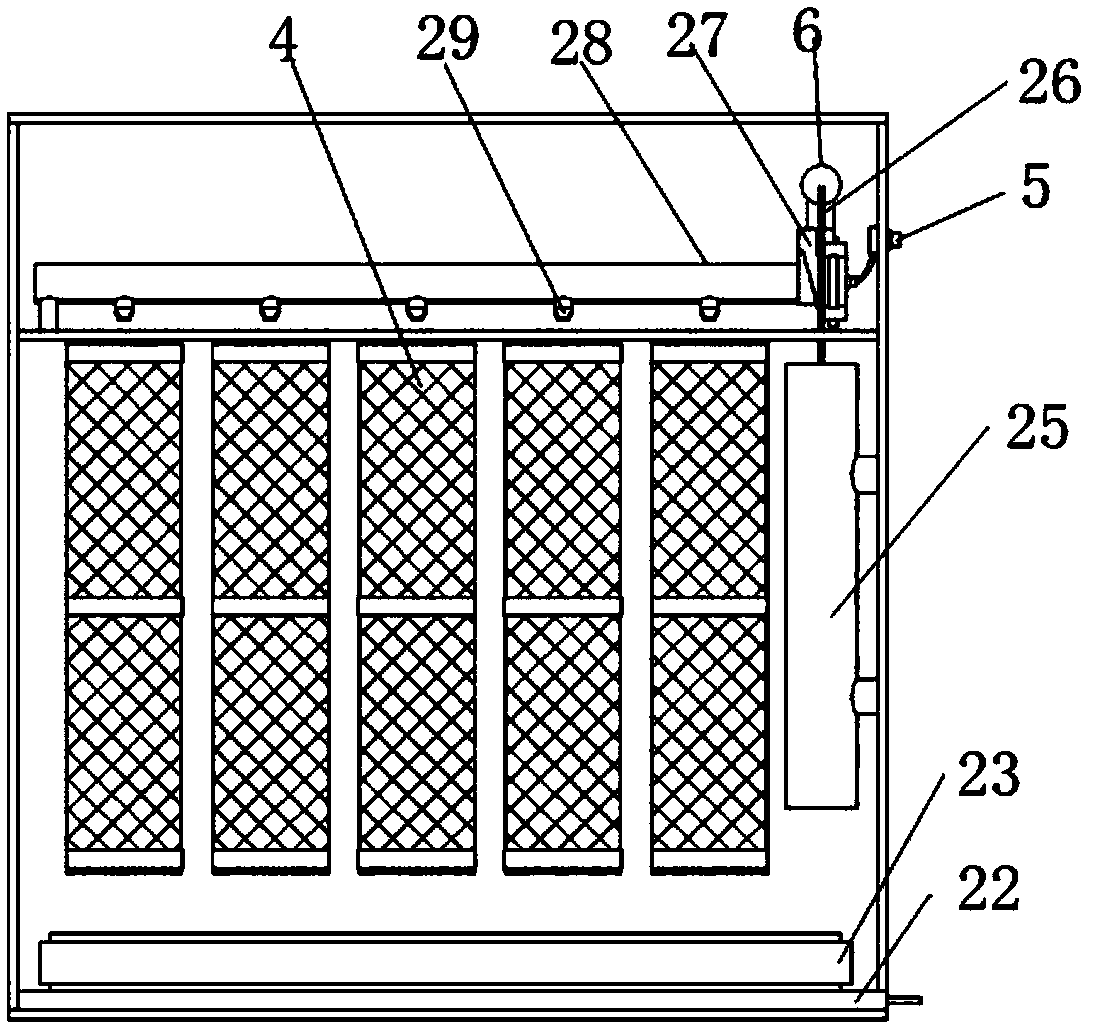 An auxiliary ventilation device for dust and smoke removal in tunnel construction