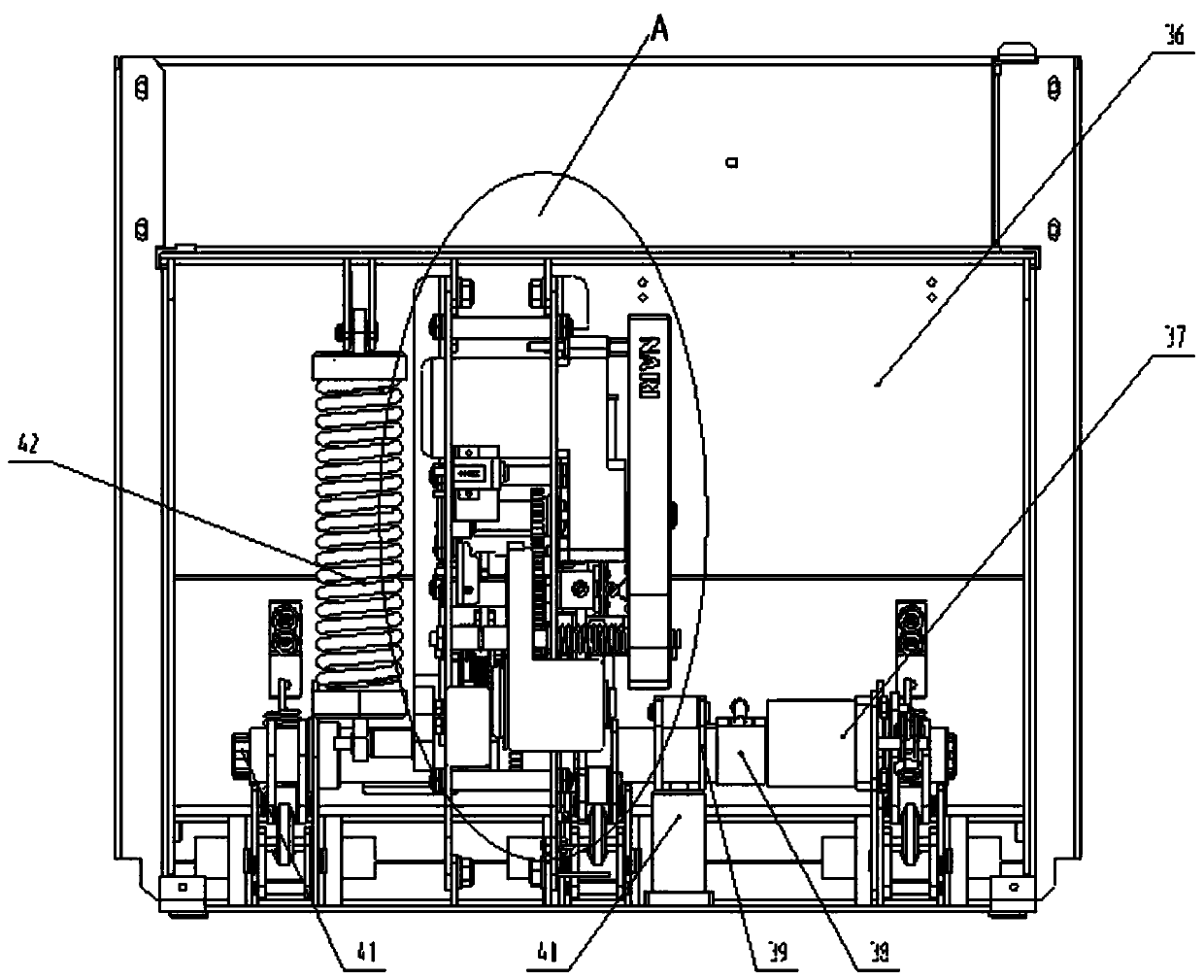 A spring operating mechanism of a modular vacuum circuit breaker
