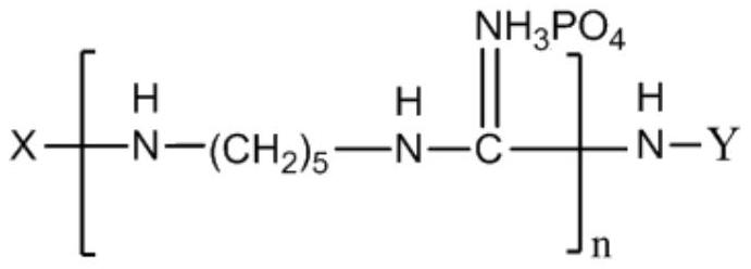 Pentamine guanidine phosphate oligomer, preparation method thereof and antibacterial polymer prepared from pentamine guanidine phosphate oligomer