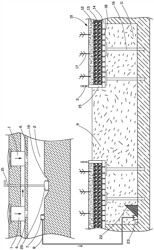 Water seepage and flood drainage system based on sponge city