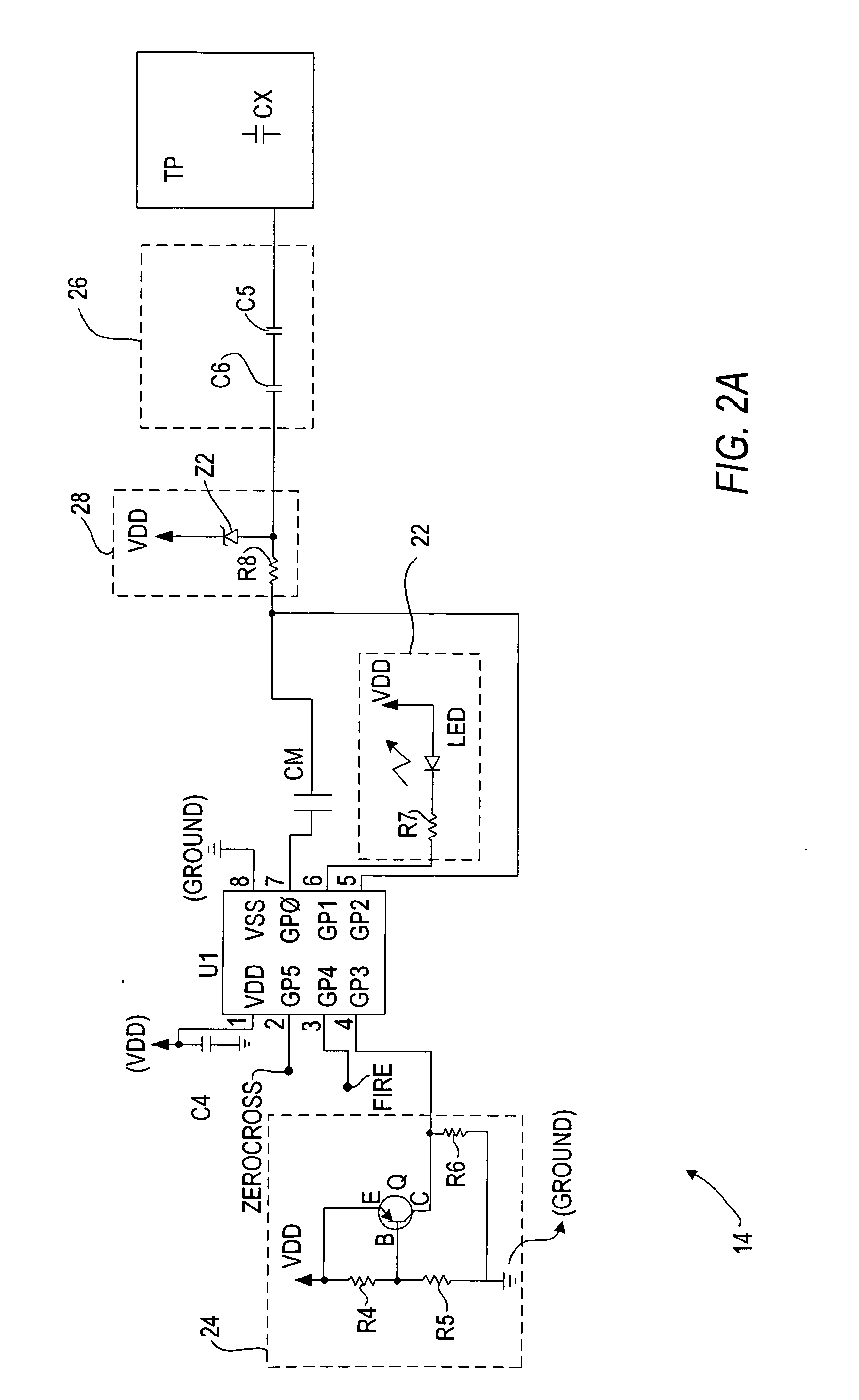 Capacitive sense toggle touch dimmer