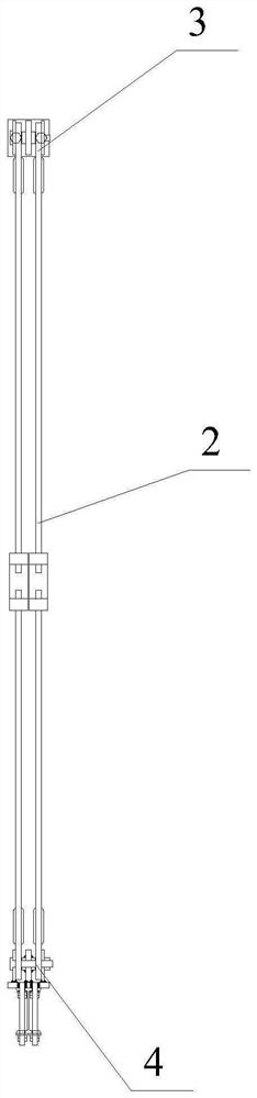 A tie-down system for prefabricated hanging scaffolding