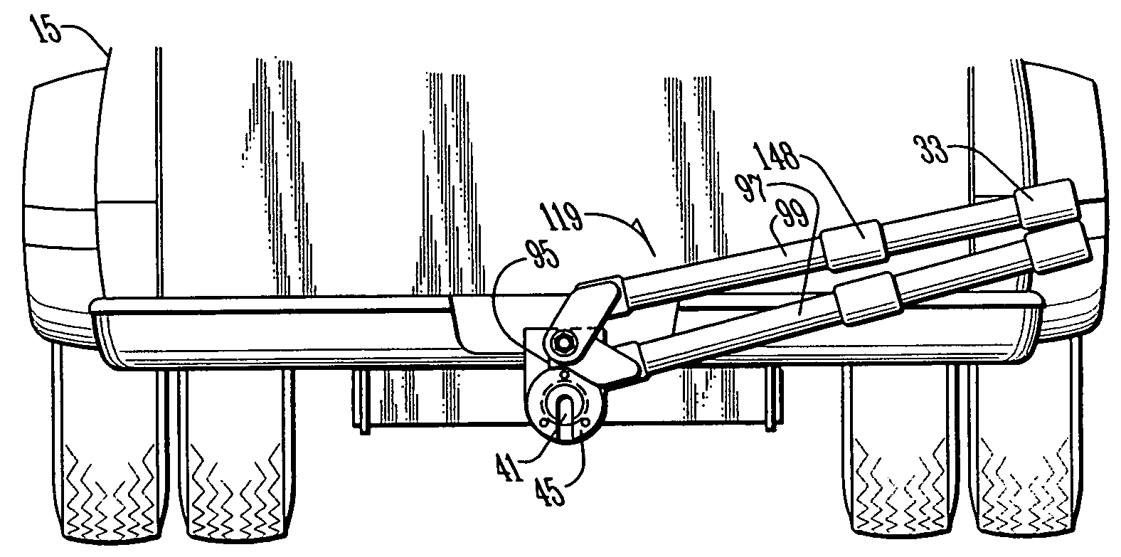 Tow bar having a single moving part for operatively accommodating pitch and roll movements between a towing vehicle and a towed vehicle