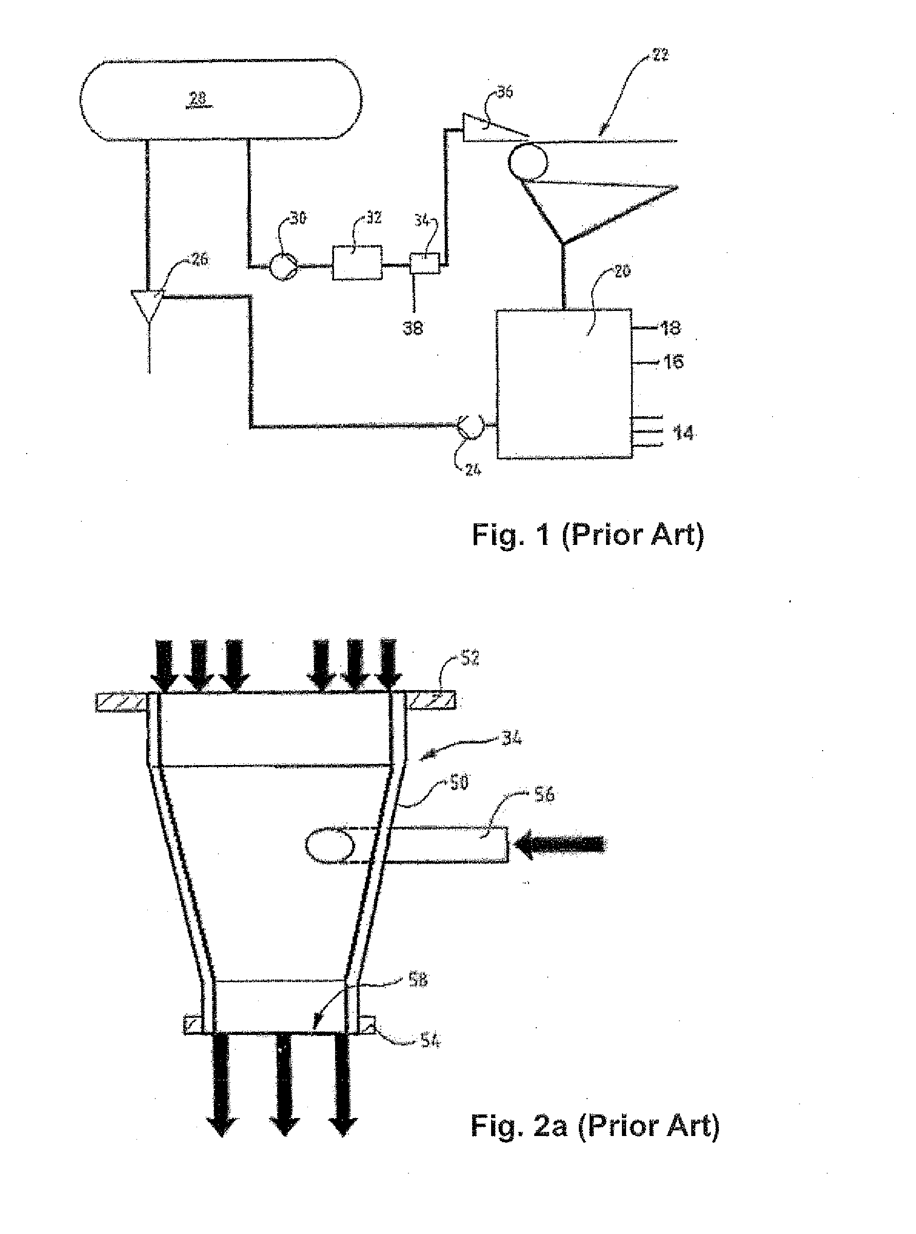 Method and apparatus for feeding chemicals into a process liquid flow