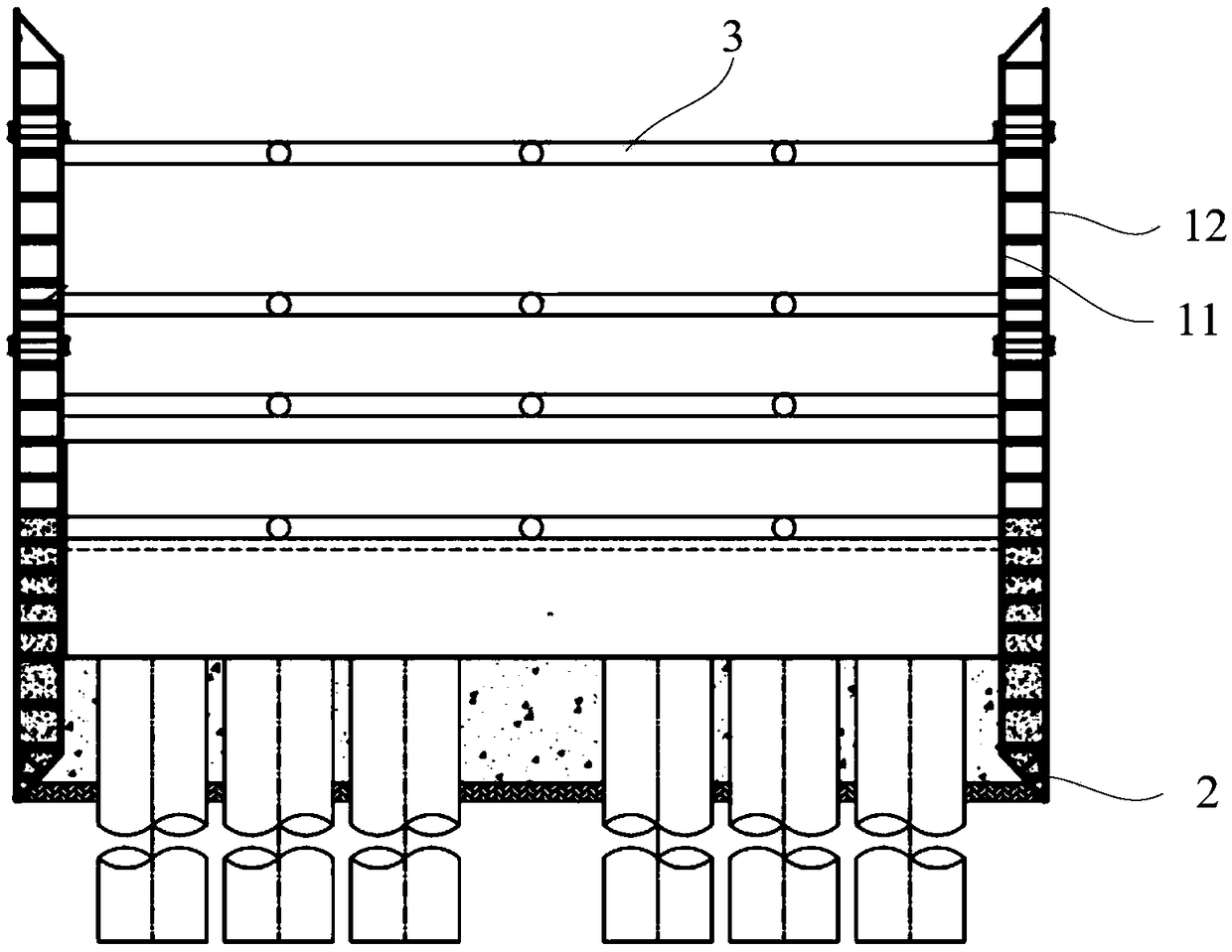 Double-wall cofferdam and pier body construction method