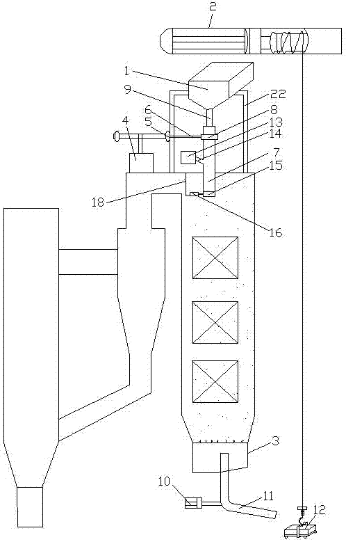 A circulating sand soot blowing device