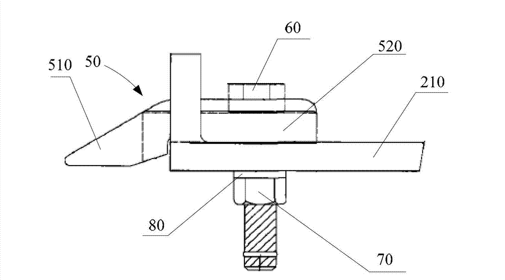 Stop key device, railway truck and bogie thereof