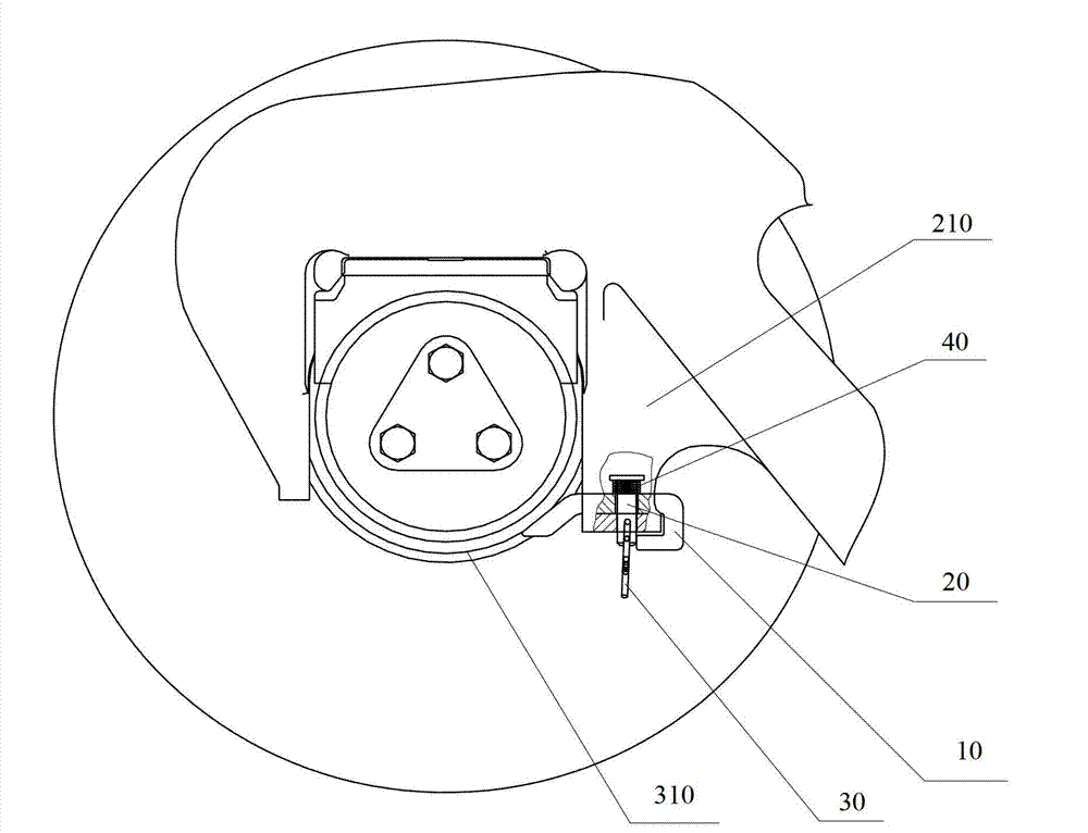 Stop key device, railway truck and bogie thereof