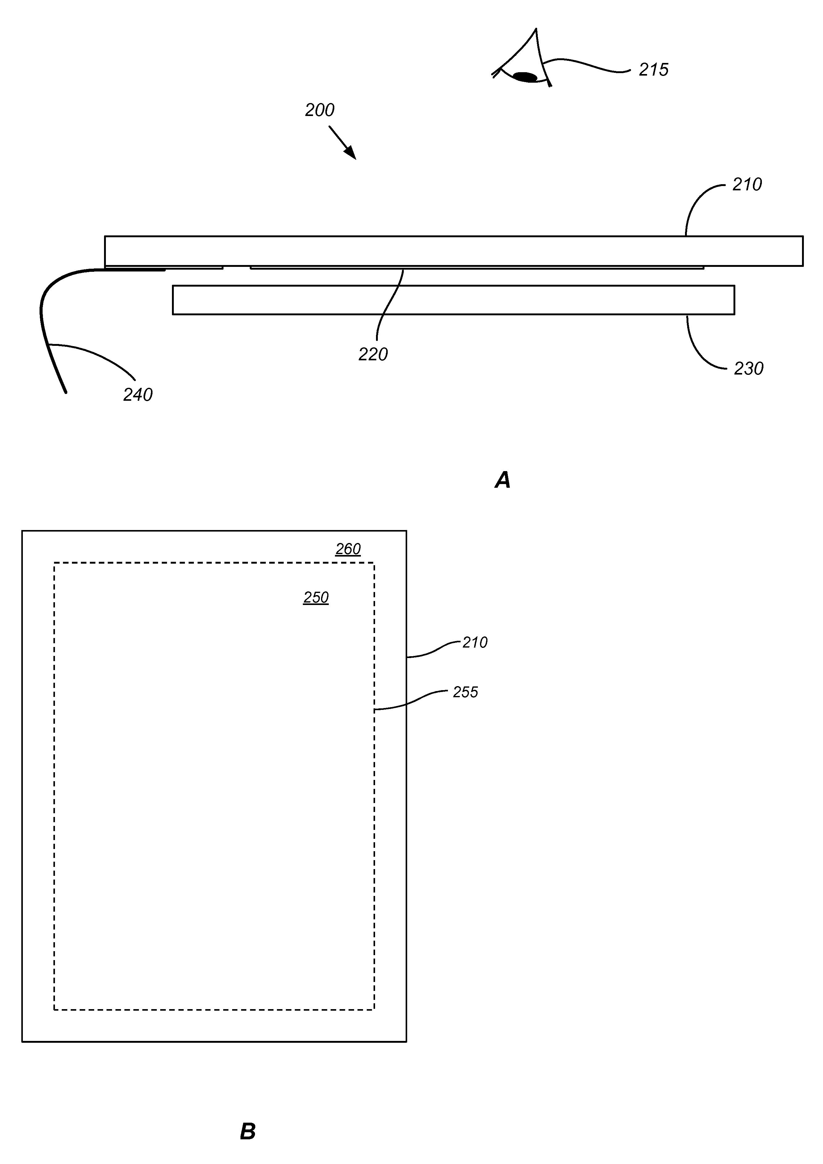 Transparent antennas on a display device
