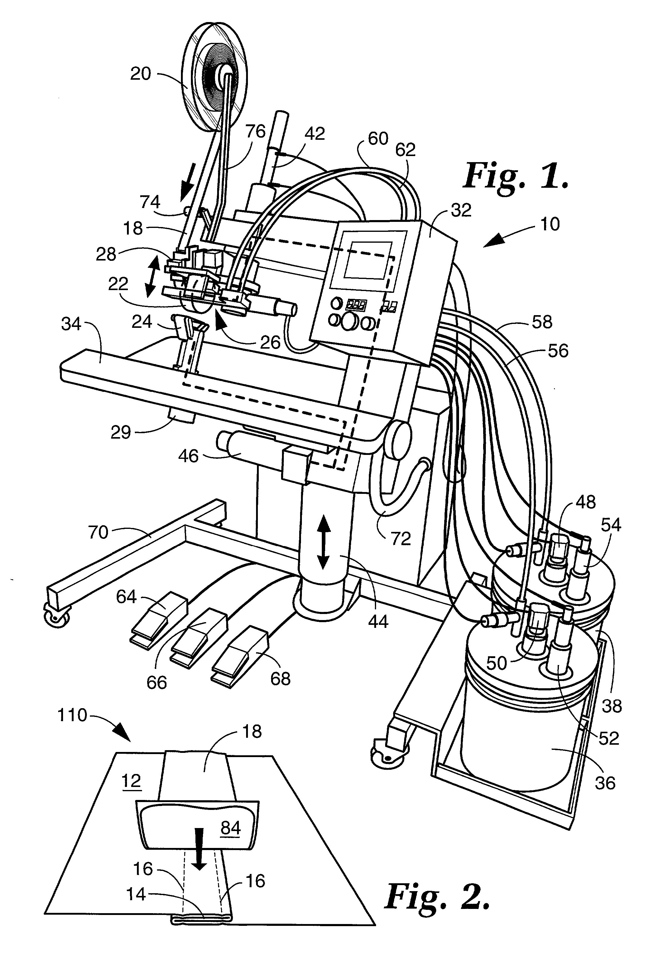 Seam sealing apparatus and process therefor