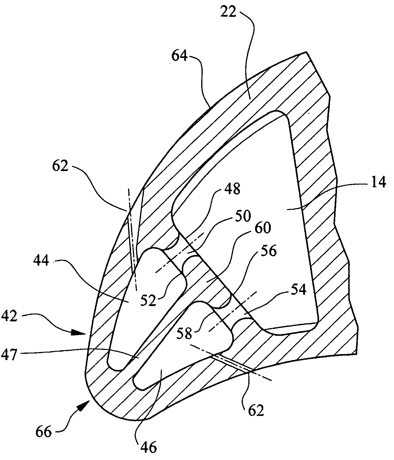 Impingement cooling system for a turbine blade