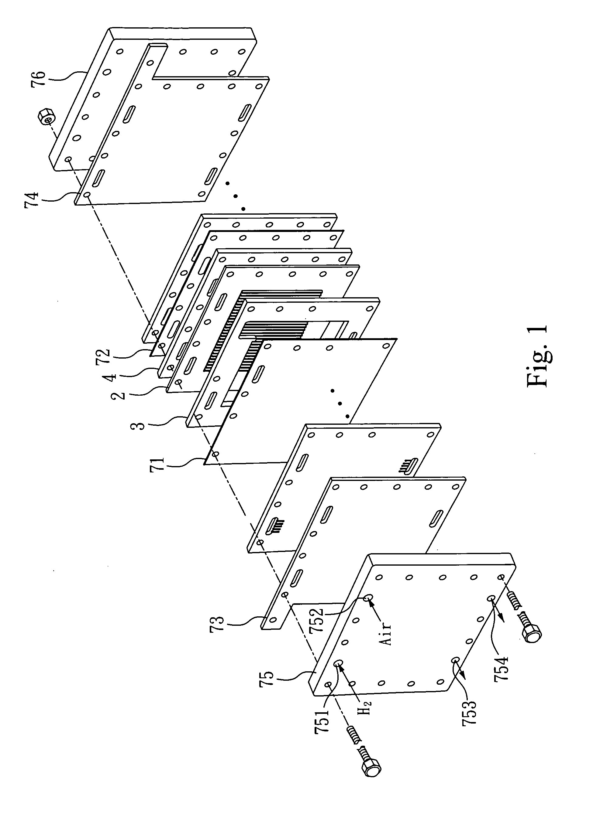 Flow field plate of a fuel cell with airflow guiding gaskets