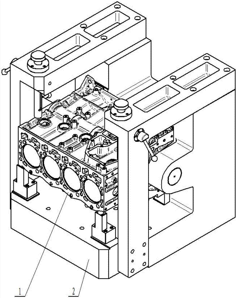 Fixture for fine-milling top surface and fine-boring cylinder bore of thin-walled cylinder block